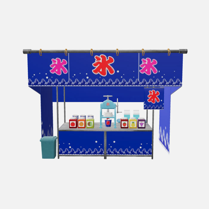 Shaved Ice Food Stall 3D Asset – Japanese Festival Style (.c4d + .glb for Web & AR)